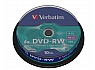 VERBATIM DVD-RW 10 pk  Spindle Matt Silver 4x 4,7GB Data/Video
